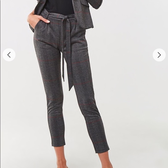 Love Tree Plaid Trouser Pants - Picture 2 of 3